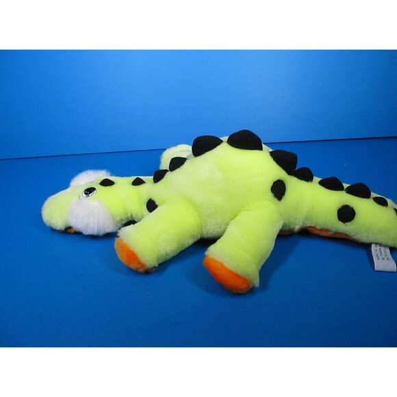 BJ Toys Neon Green Plush Dinosaur Toy With Black Spots  15" - Picture 4 of 10